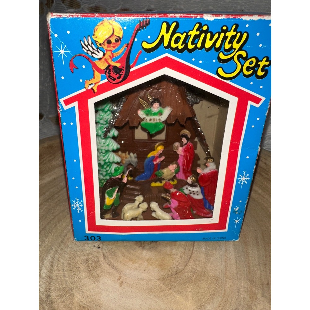 VINTAGE Bradford‎ Novelty Set 303 Nativity Scene Christmas Holiday Decor